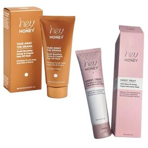 (Set 2)Hey Honey Take Away the Drama Mask 2oz /Hey honey Sweet Treat Restore NEW